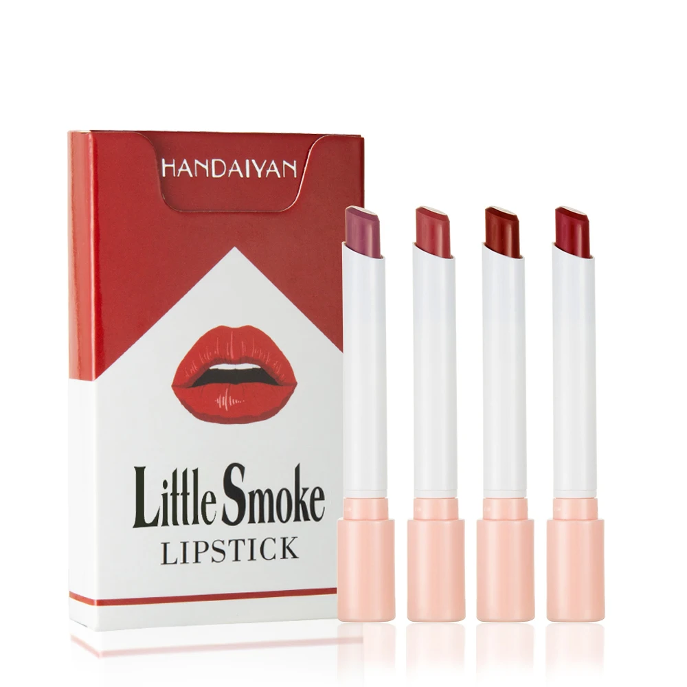 

NEW Cheap Mini Waterproof Makeup Creative Cigarette Matte Nude Red Lipstick Gift Set