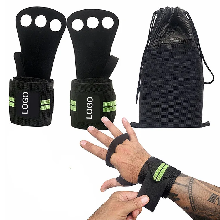 

2021 New Non-slip ventilated gym leather palm weight lifting gloves wrist for women men