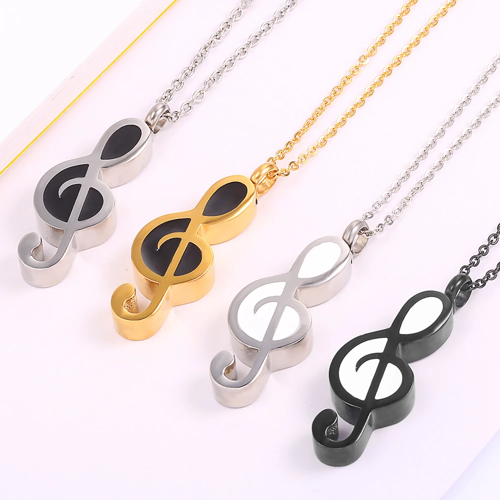 

Commemorative Urn Pet Cremation Ashes Perfume Bottle Jewelry Series Male Drumstick Music Black Necklace