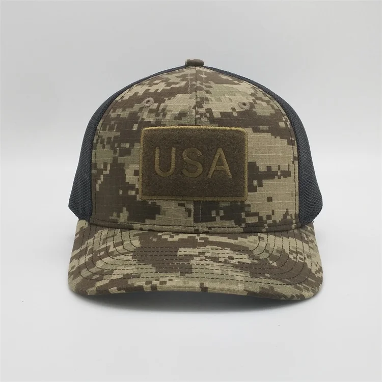 Custom Mesh Digital Camo Trucker Hat,6 Panel Usa Flag Tactical Cap,Hook ...