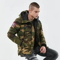 

Pinghu TIMES 2019 Chinese Manufacturer Stock Wholesale Winter Thicken Waterproof Camouflage Hooded Padded Jacket For Men