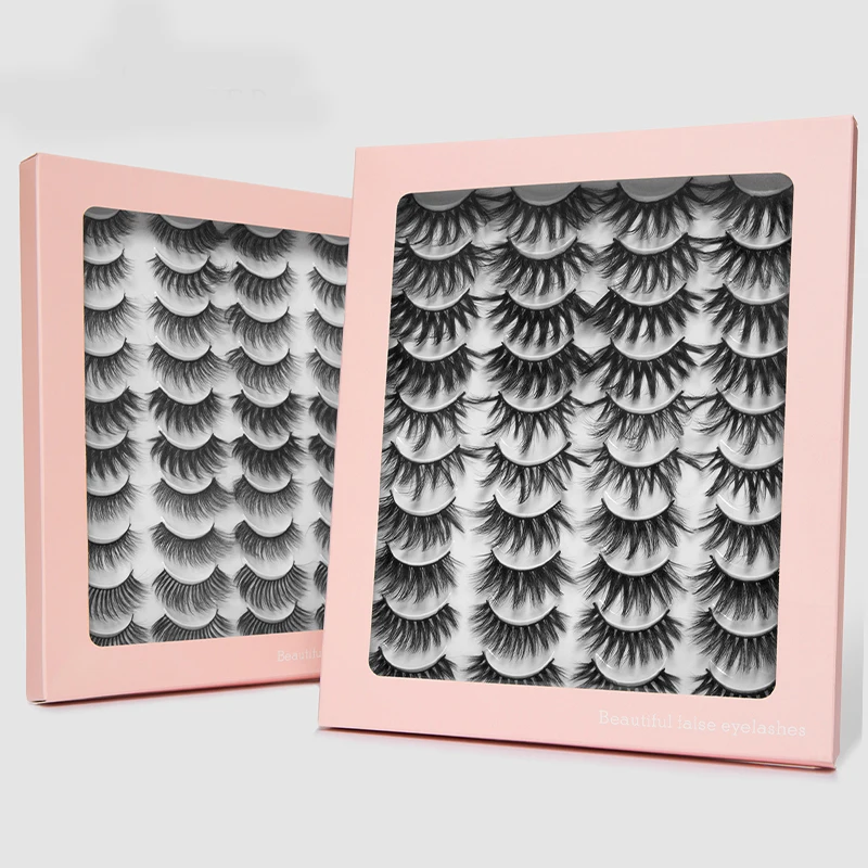 

20 pairs each box 3D Mink Lashes Natural False Eyelashes Dramatic Volume Fake Lashes Makeup Eyelash Extension Silk Eyelashes