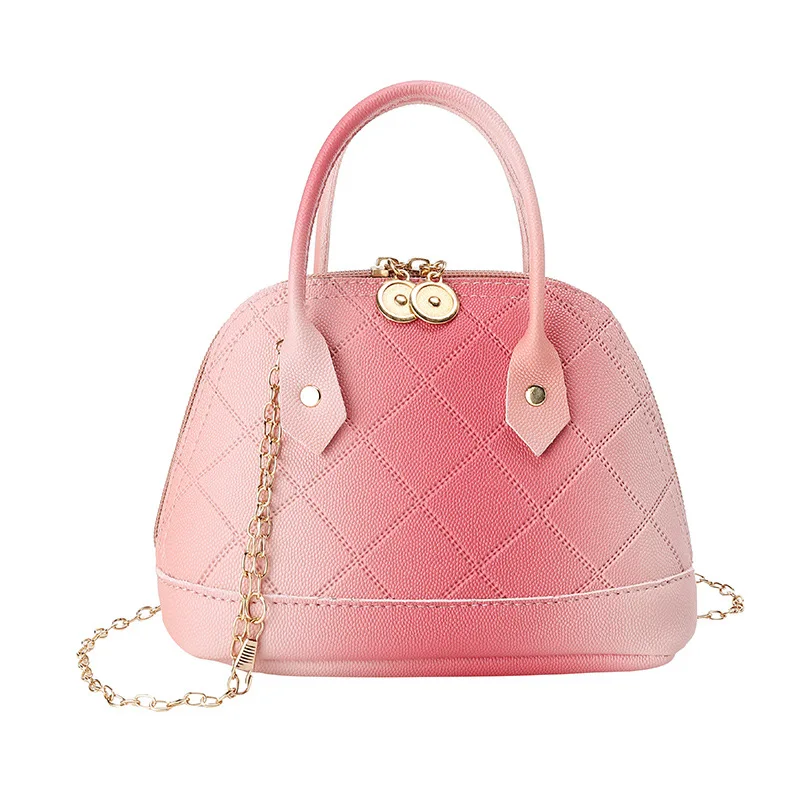 

2021 new fashionable PU leather bags handbag for women Gradient color Shell slanting bag, Black