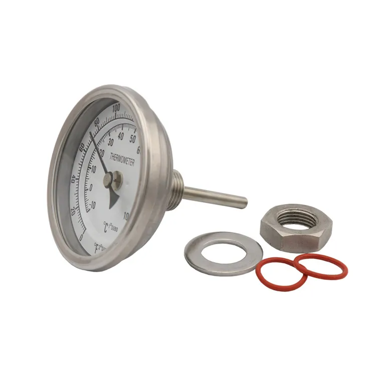 Stainless Boiler Dial Thermometer Bimetal With 1/2