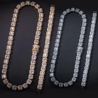 

10mm hiphop punk Party Bling CZ zircon brass Necklace iced out micro pave Cubannecklace chain chocker bracelet jewelry set