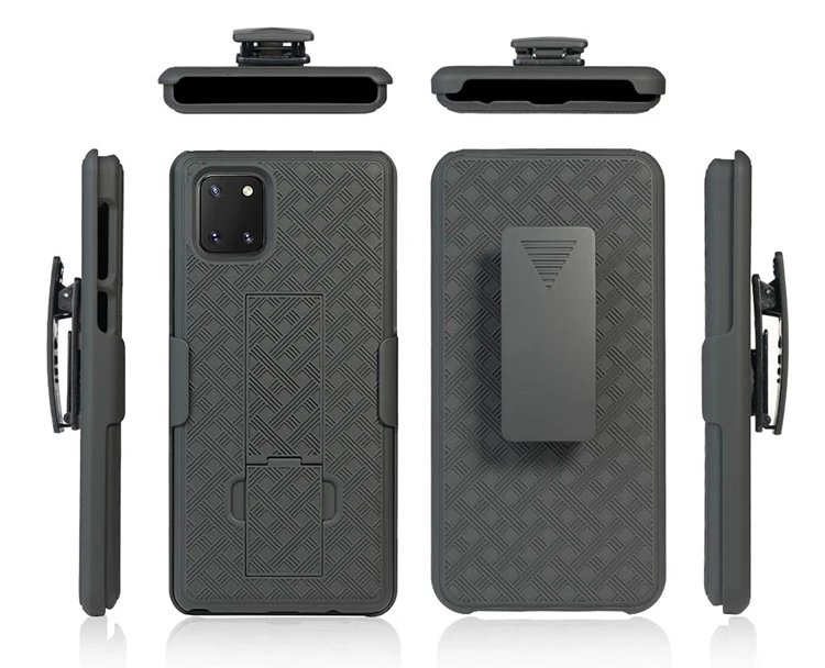 

Hot Product Weave Pattern Holster Shell Belt Clip Creative Shockproof Mobile Phone Case For Samsung note 10 lite