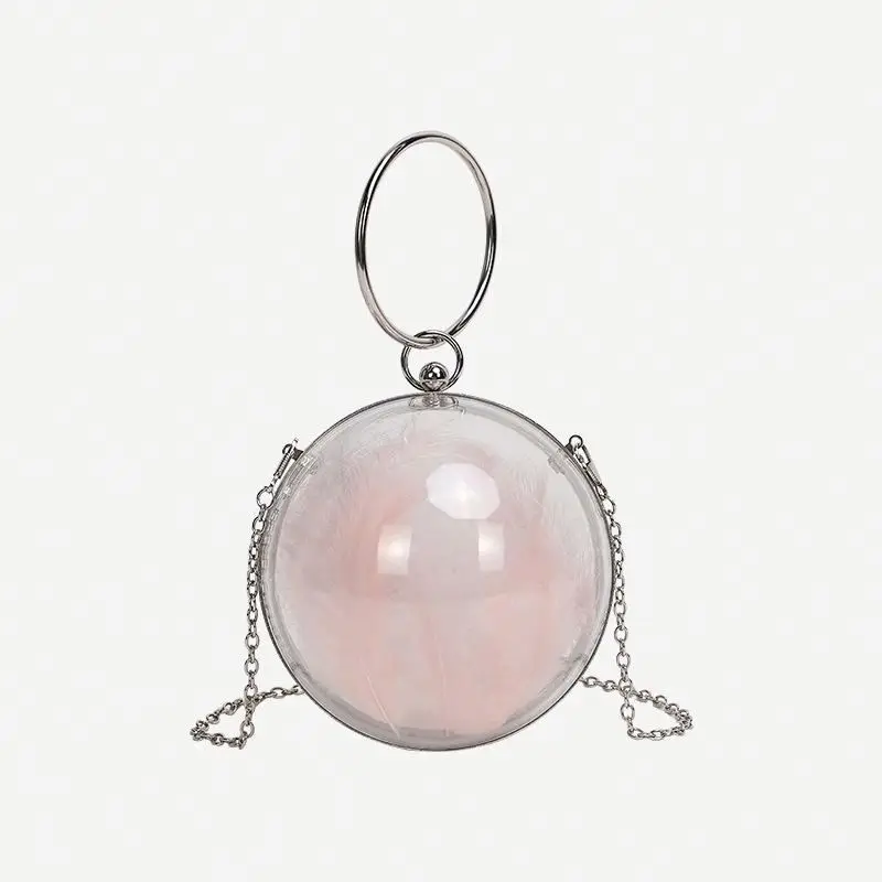 

Trending Women Clear Acrylic Bags Mini Round Ball Shape Purse Evening Bag Clutch Handbag Ladies Handbag