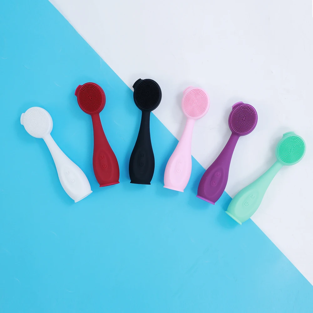 

2020 New Popular Series Jewel Heat Spin Vibrating Facial Brush Cleanser, Silicone Facial Cleansing Brushes, Customized