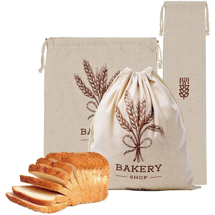 

Hot Selling Unbleached Zero Waste Large Reusable Bread Bag with Customized Logo, Customized color