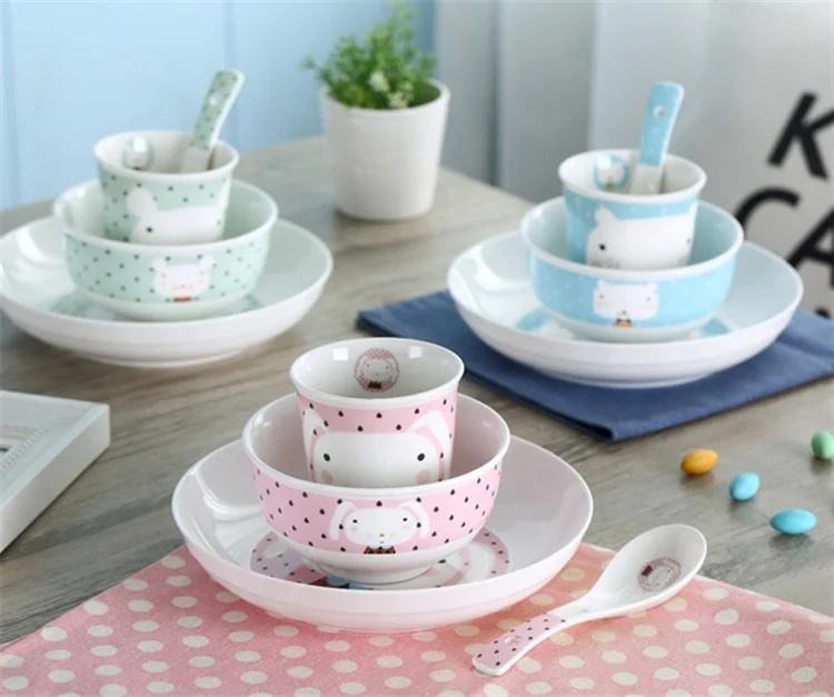 

New Product 4 Pcs Mouse Cartoon Child Dinnerware Set, Pink,blue