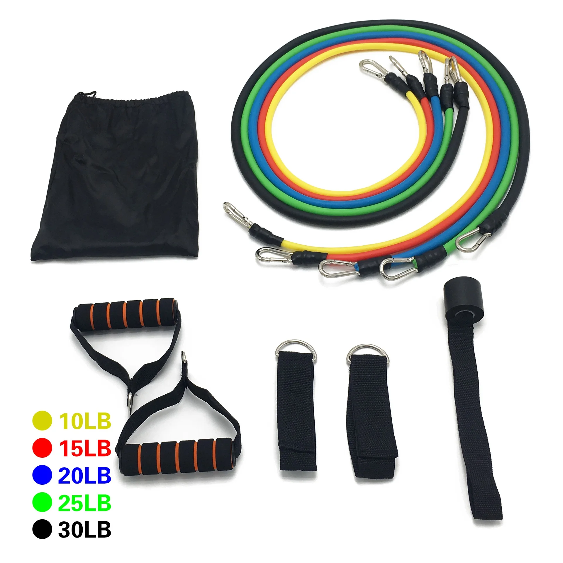 

11pcs Latex Resistance Bands Tube with Plastic Hook, As pics show
