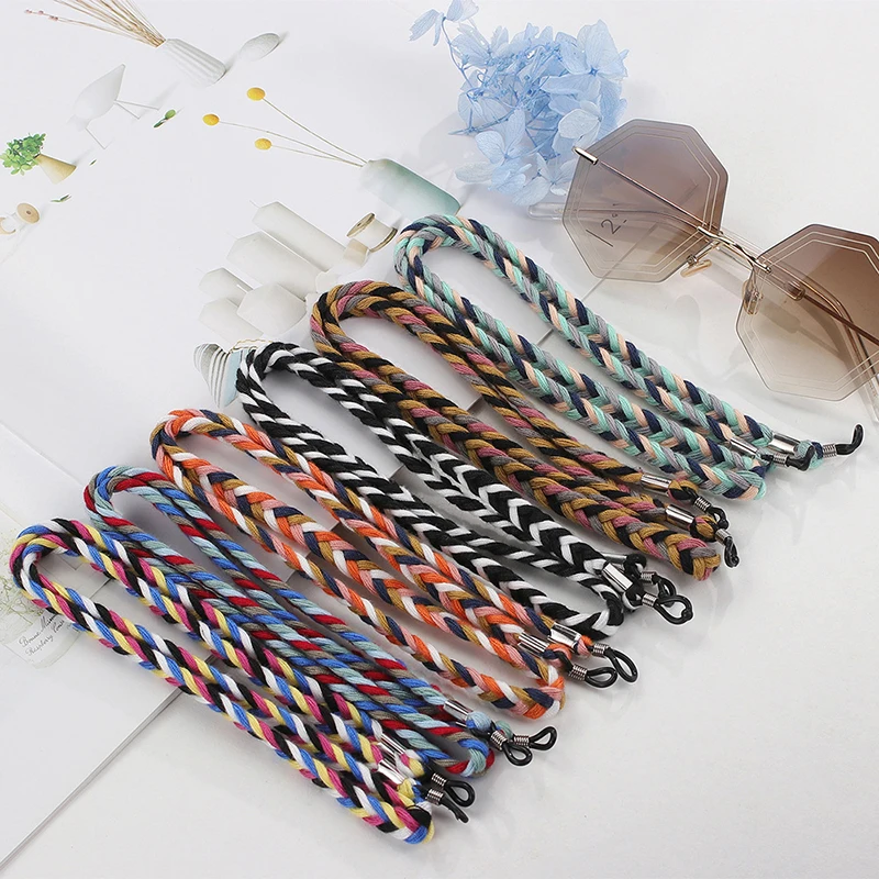 

Environment Friendly Colorful Cotton Ethnic Rope Knot Glasses Eyeglasses Strap Neck Cord Eyeglass sunglasses Chain Anti - Slip, Colors