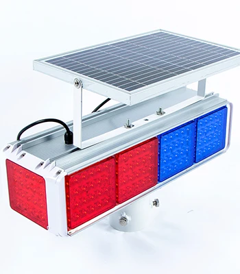 LED Solar Red Blue Strobe Warning Light Construction Safety Road Barricade Traffic Automatic Vehicle Signal Beacon Lamp