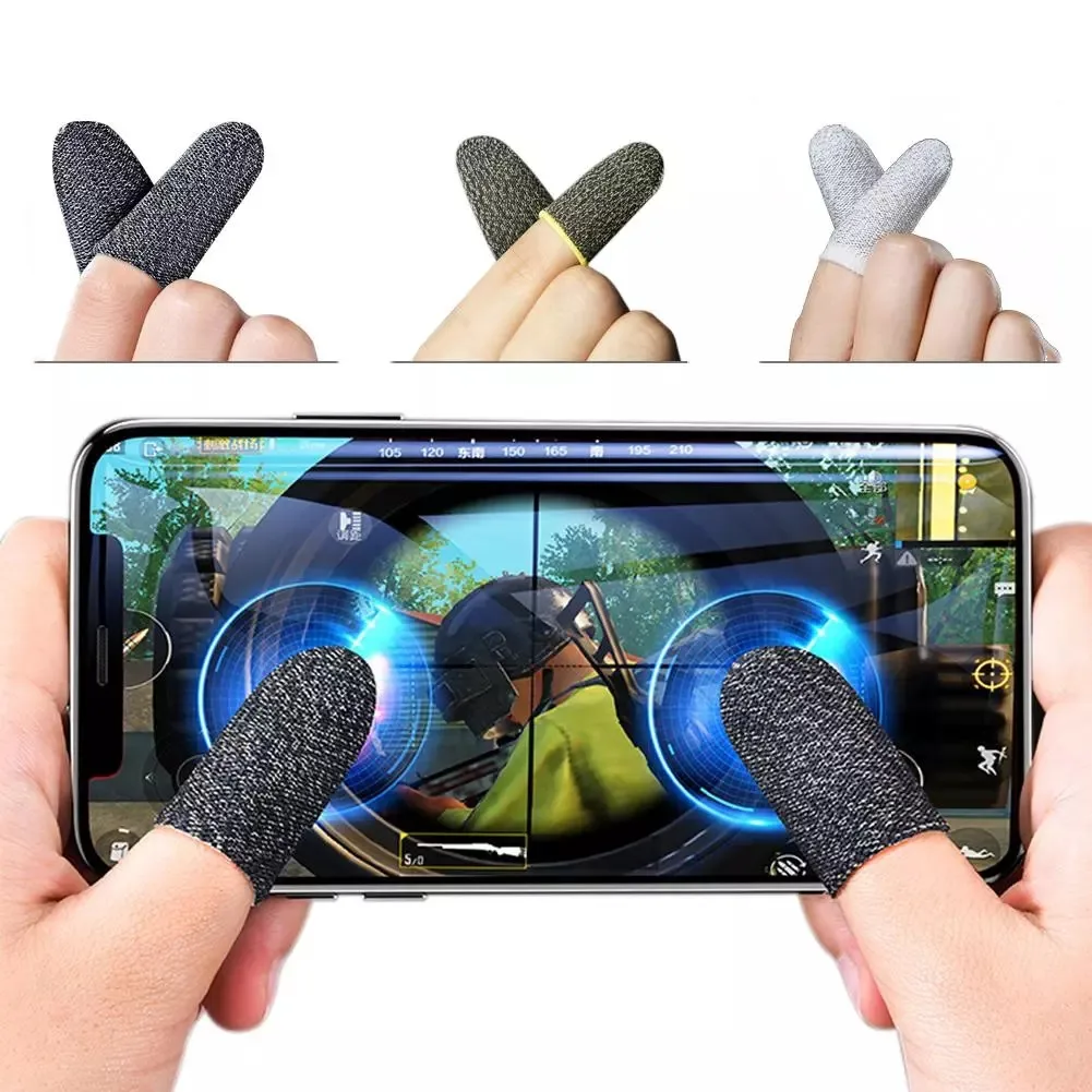 

1 Pair Breathable Beehive Sweat-proof Professional Touch Screen Thumbs Finger Sleeve for Pu bg Mobile Phone Game Gaming