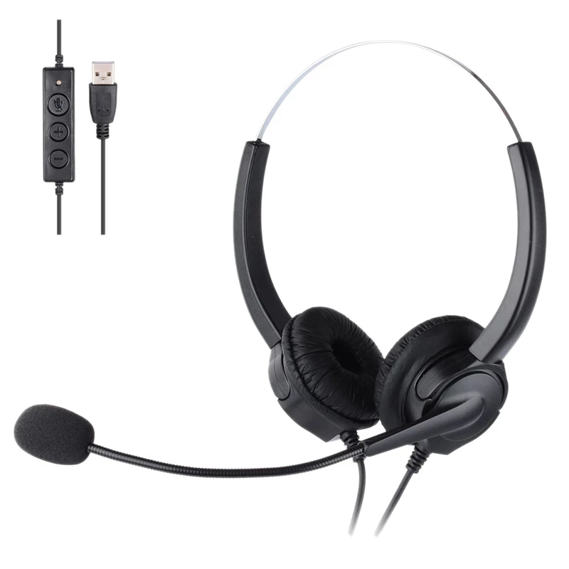 

Noise Cancelling Wired Headset Microphone for call center, Black,customized