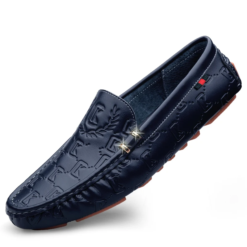 

laoks Men's Genuine Leather Loafer boat Shoes slip on Soft Walking Driving Shoes comfortable men shoes