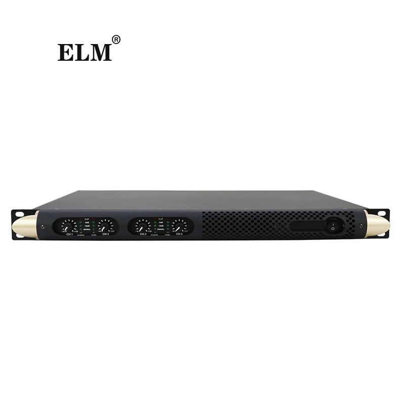 

4-channel 1U size class d audio professional digital power amplifier sound M4500 500W, Black