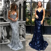 

Women Sequin Lace Fabric Evening Dress Shinny Mermaid Pink Prom Dresses Long Sleeveless Party Wear Gown 2019 bridesmaid dress