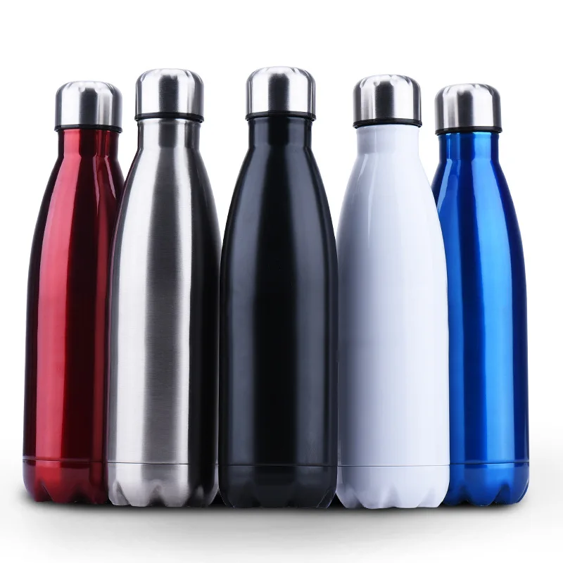 

Stainless Steel Water Bottles with Custom Logo Outdoor Sports Drink Cola Shaped Double Wall Thermos Vacuum Flask Insulated, White/black/blue/red/silver