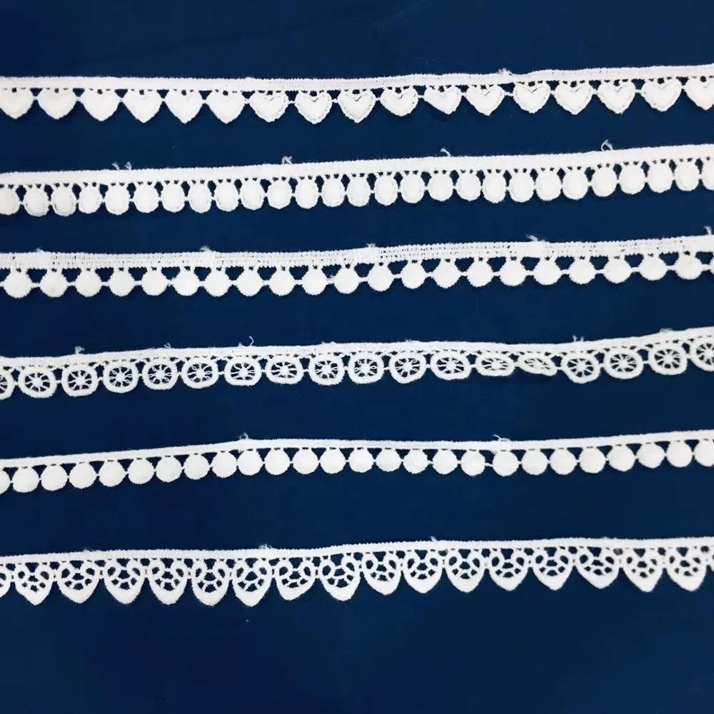 

Factory manufacture cheap embroidered water soluble lace trim for garment, Accept customized color