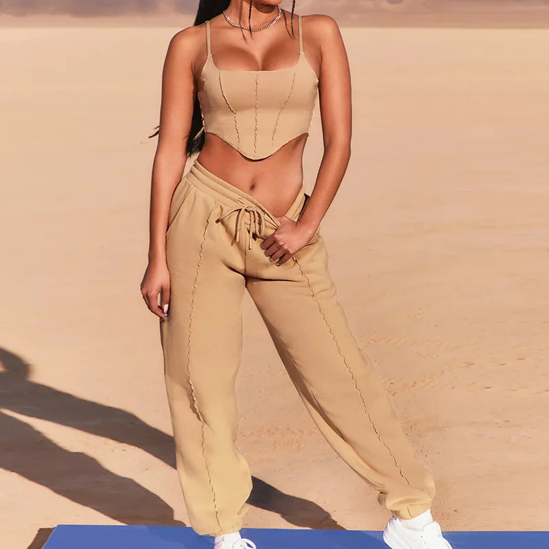 

2021 Popular Seamless Yoga Suit 2 piece Sports Shirts Crop Top Leggings Gym Clothes Fitness Tracksuit Workout Set, As picture