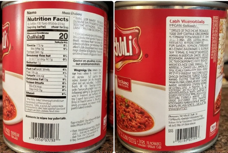 Wegmans Paul's Chili can showing label details and serving suggestion