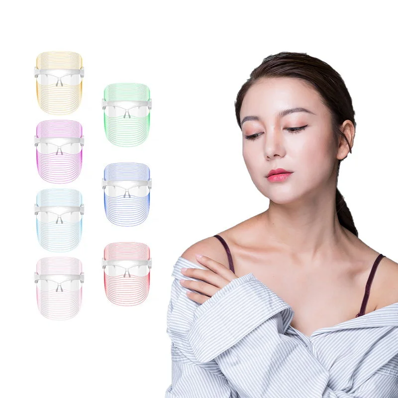 

7 Color | LED Mask Therapy Facial Photon For Healthy Skin Rejuvenation Mask Red Light Therapy LED Face Mask, White