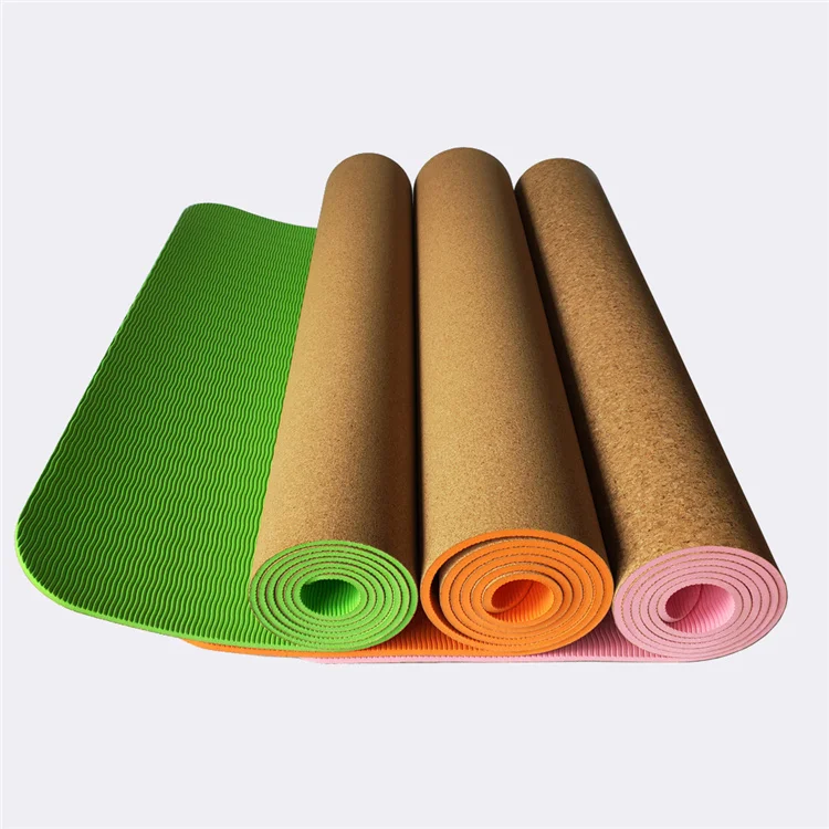 

183x61cm 5mm Hot Sale Private Label Eco Friendly Recycled Cork Yoga Mat Custom Tpe Cork Yoga Mat, As picture