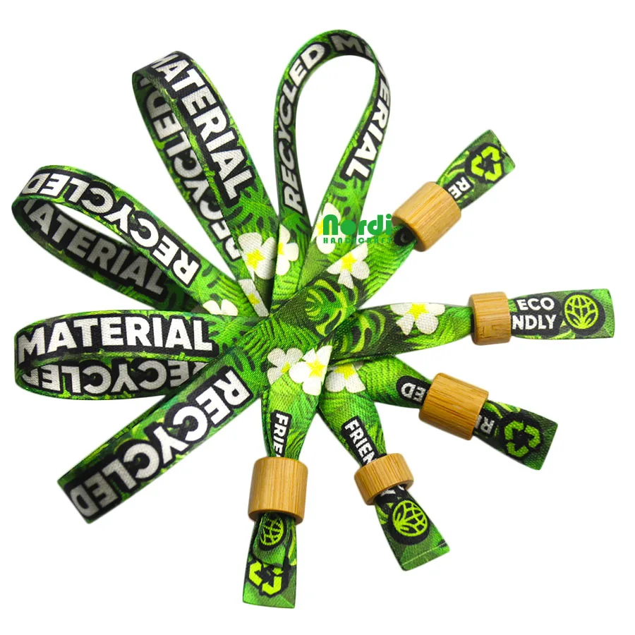 Environmentally Customized Logo Rpet Fabric Wristband Printed Cloth