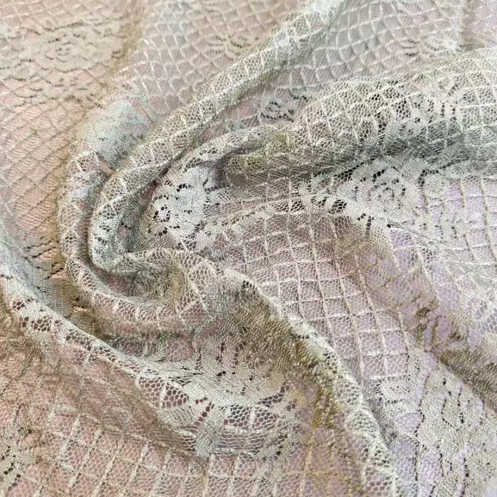 

100%Nylon knitted frivolous lace cheap lace fabric fabric bridal gold sequence french lace fabric