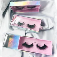 

Small Order Empty Iridescent Cosmetic Eyelash Packaging Holographic Lash Box