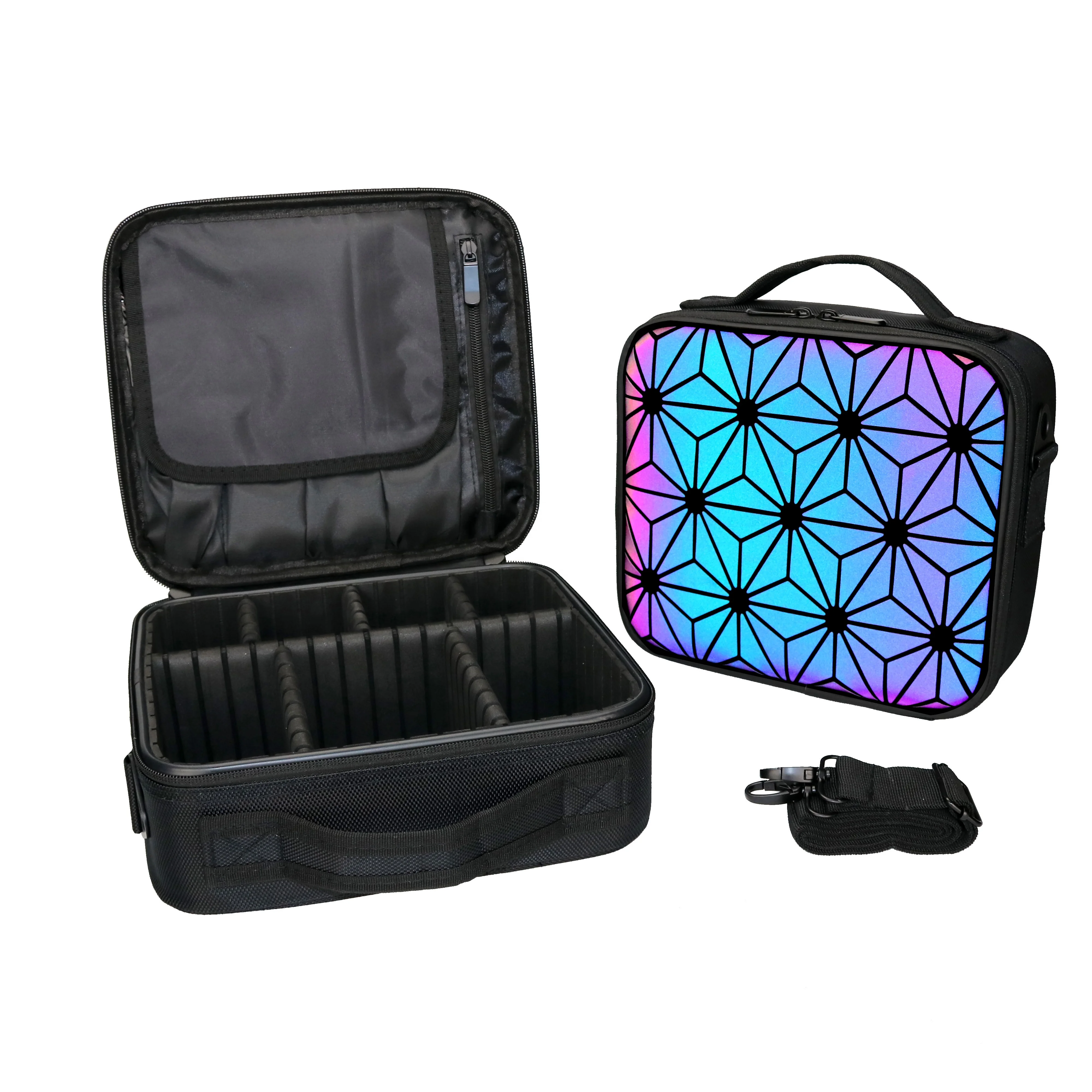 

Colorful Reflective Make Up Makeup Case Crossbody Cosmetic Bag Cases, Luminous