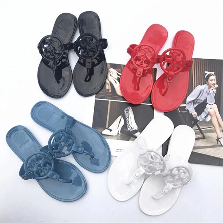

Summer beach women flat sandals plastic fish mouth flat heel pvc jelly shoes