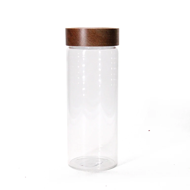 

Airtight Wide Mouth Large Capacity High Borosilicate Glass Jar With Bamboo Lid, Customized