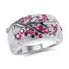 2019 explosion new gold-plated multi-colored twigs alloy ring creative inlaid zircon ladies ring