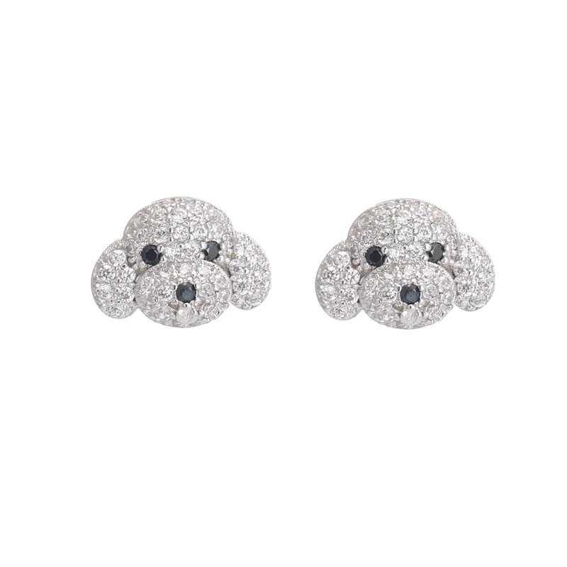 

REETI 925 Sterling Silver Cute puppy Stud Earrings For Women Trend Personality Lady Fashion Jewelry