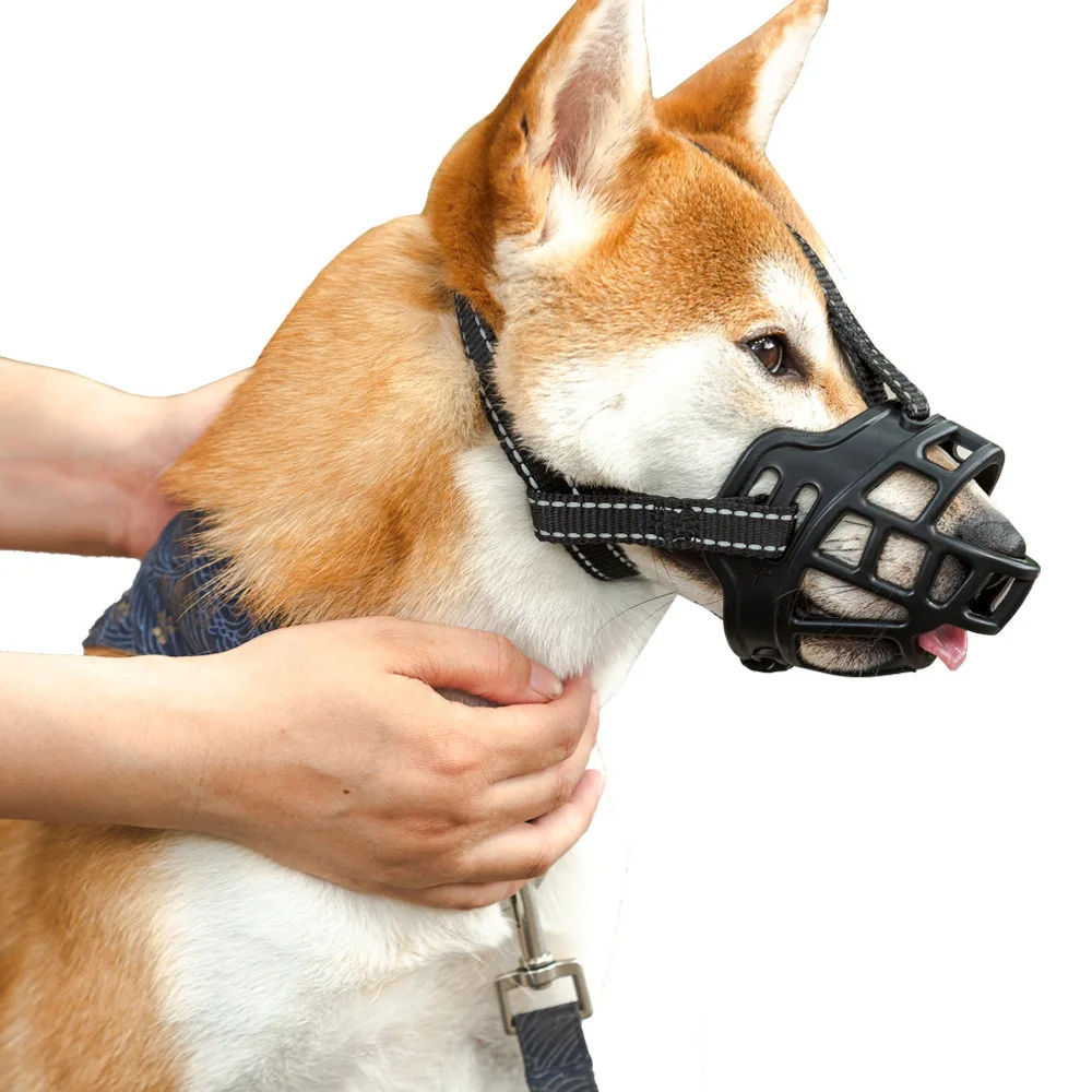 

Custom Logo Printed Small Adjustable Nylon Pet Dog Mouth Anti Barking Biting Chewing Training Pet Dog Mouth Muzzle, Black