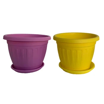 

Ronbo Sunrise Hot Sell Colorful Durable Outdoor Garden Flower Planter Container Plastic Nursery Plant Pots, As picture or customized
