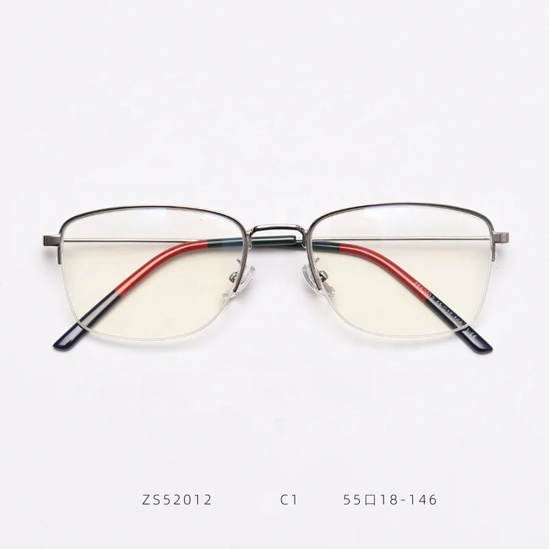 

Half rim anti blue light eyeglasses with colorful temple for men and women ZS52012, Custom colors