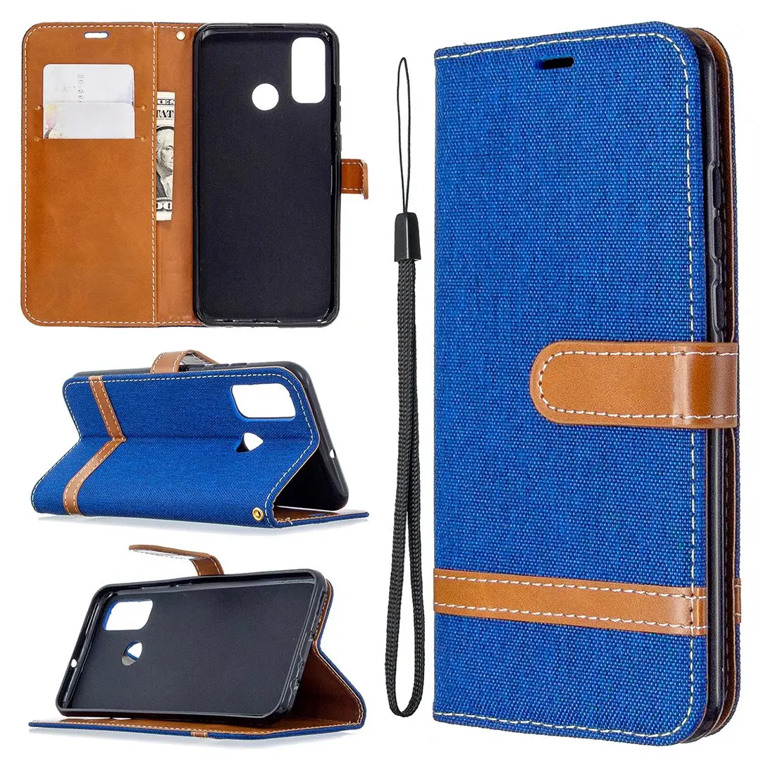 

Denim Mixed Colors PU Leather Case For Huawei Mate 40E P50 Pro 8i Enjoy 10e P Smart 2021 Y6p Y7p Y8p Cover Phone case, 9colors