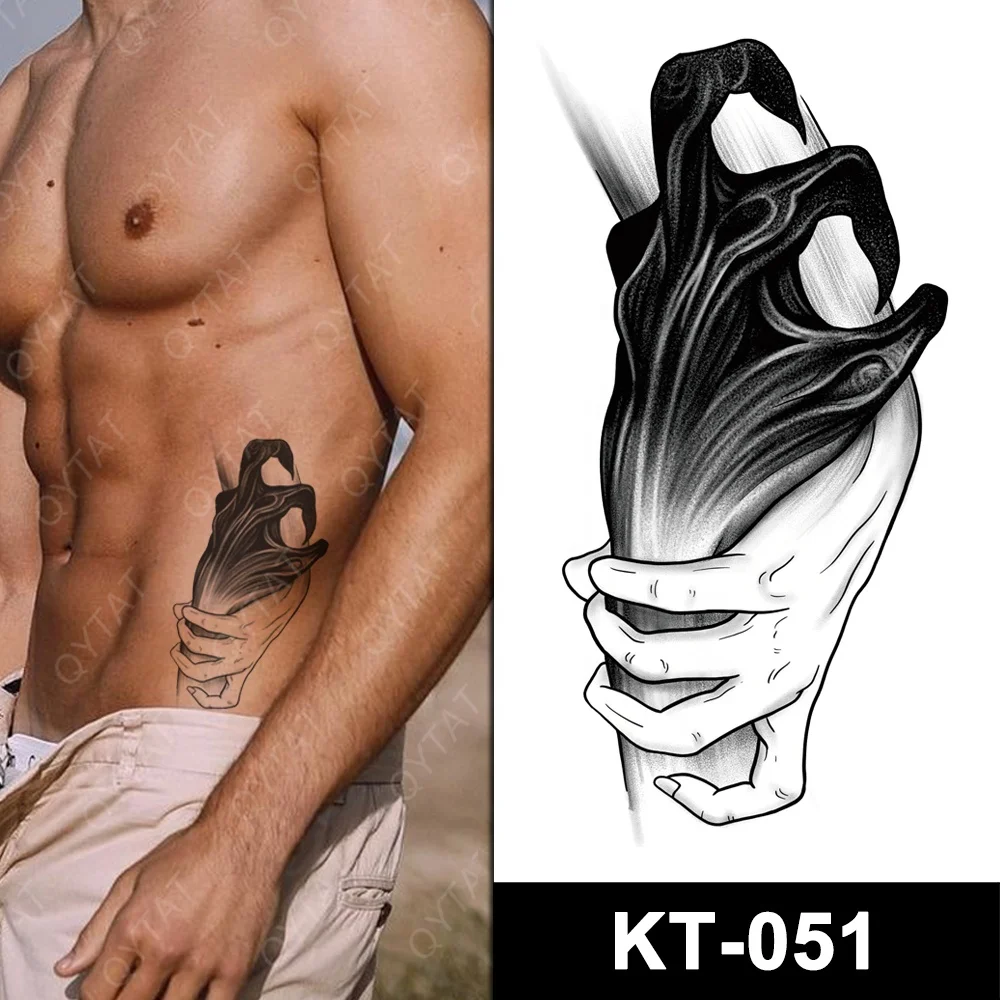

2021 New Tattoo Designs Waterproof Women Men Body Fake Tatoo Stickers Temporary, Black/ gray/ colourful