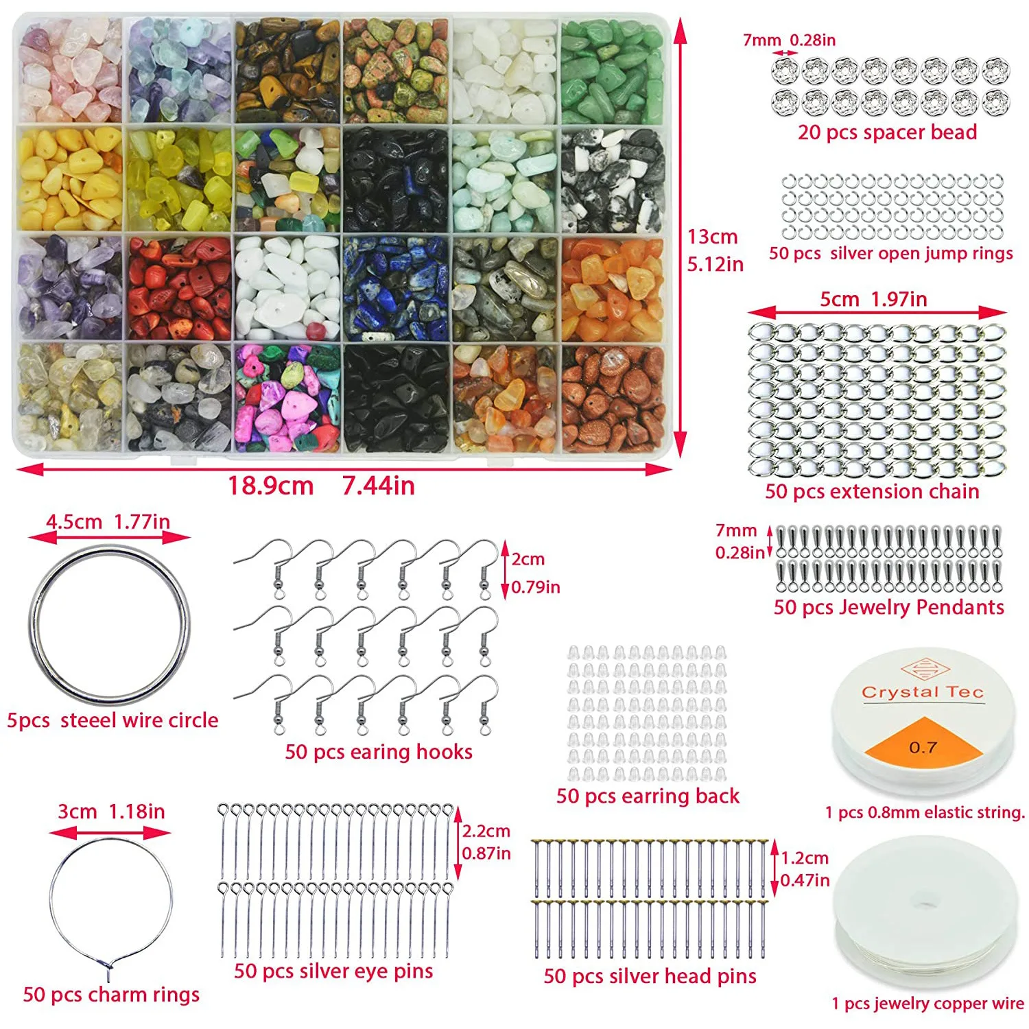 

Hot style 24 Grabstone Box Earring Bracelet DIY Accessories Set Hand Tool Box