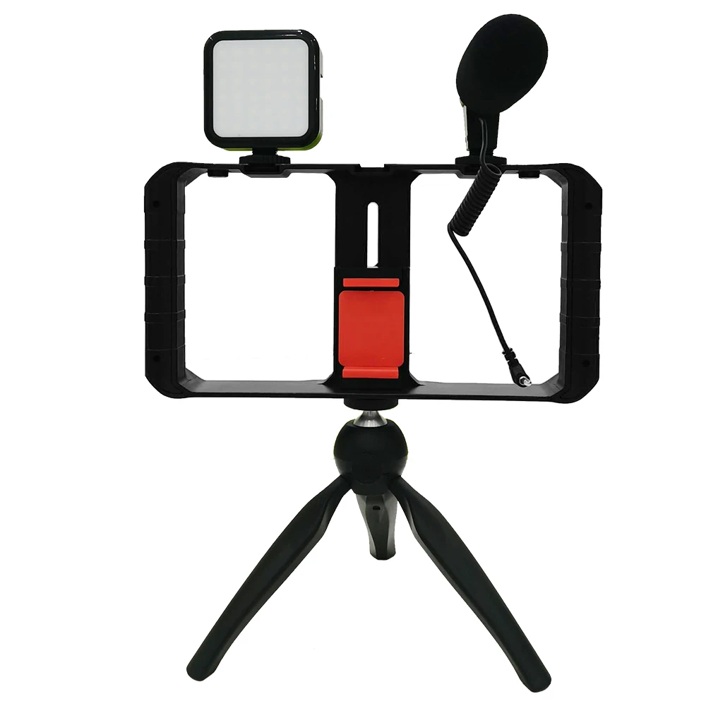 

Pro smartphone filmmaking kit vlog cage frame shell case live broadcast video rig phone video stabilizer grip tripod mount stand