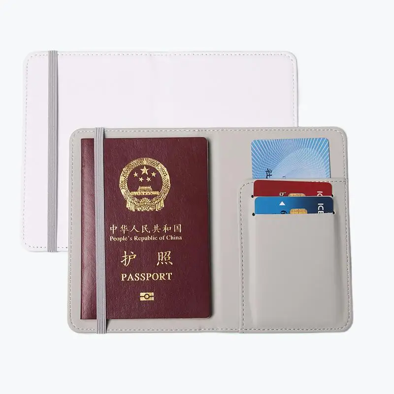 

2022 Hot Selling Pu Leather Travel Passport Holder Sublimation Passport Holders, White