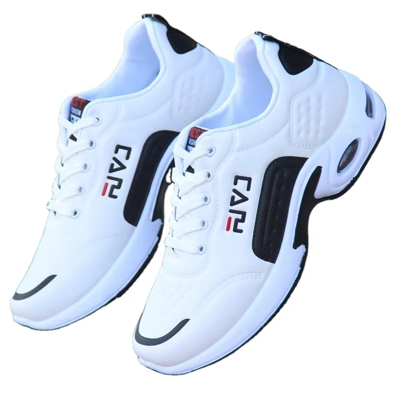 

Spring and autumn 2021 new leather waterproof leisure shoes sneakers thick-soled PU running shoes