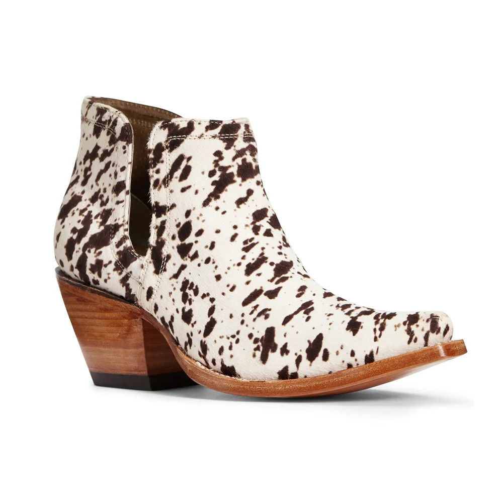 

Women Leopard Cowgirl Printe Booties Snip Toe
