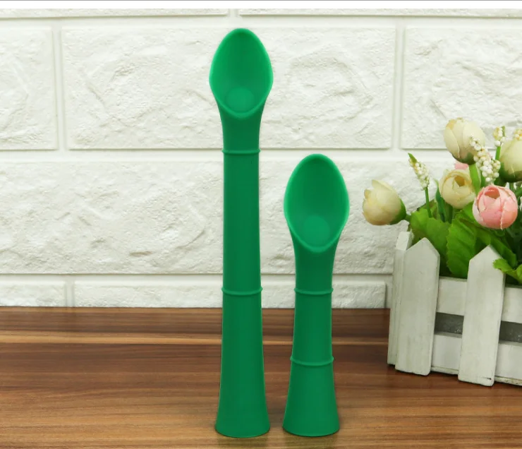 
Eco-Friendly Silicone Baby Feeding Soup SpoonFDA approval Infant Training Soft-T easy to grips handle baby spoon 