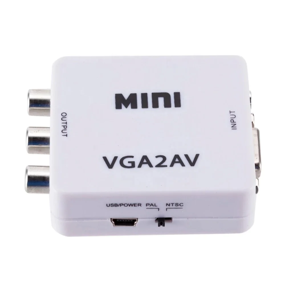 

VGA to AV Mini Converter Scaler Adapter Support 1080P VGA2AV Converter PC to TV HD Computer to TV Wholesale