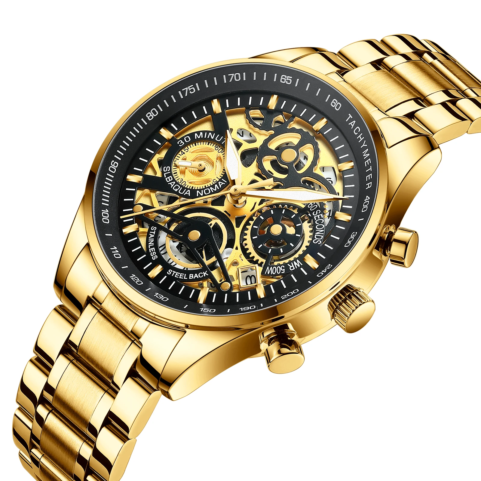 

NIBOSI NI2385 Gold Case Black Face Business Fashion Watches