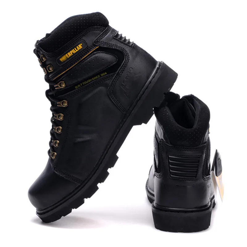 

Caterpillar original 2021 men's work leather boots cowhide high-top cat Martin boots anti-smash safety shoes